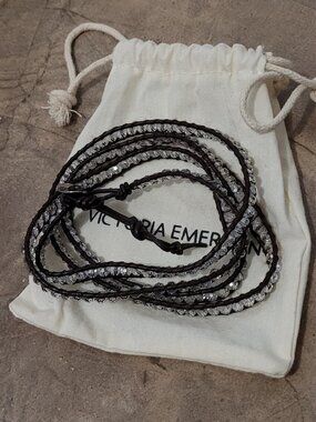 Victoria Emerson Clear Beaded Wrap Bracelet